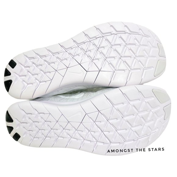 Nike Free RN Flyknit 2017 White Pure Platinum Running Sneakers 880844-100 - Picture 6 of 10